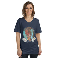 Stay Wild Unisex Short Sleeve V-Neck T-Shirt in Navy