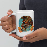 Buck the System 15 oz white glossy ceramic mug