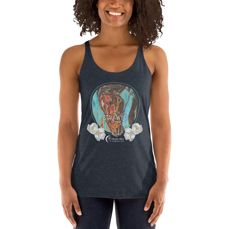 Stay Wild - Women's Racerback Tank in Navy