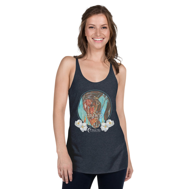 Stay Wild - Women's Racerback Tank in Navy