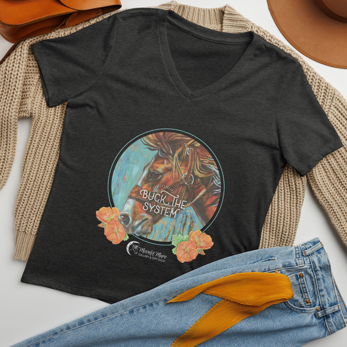Buck the System - Women’s relaxed v-neck t-shirt