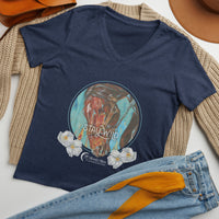 Stay Wild - Women’s relaxed v-neck t-shirt in navy