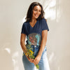 Stay Wild - Women’s relaxed v-neck t-shirt in navy